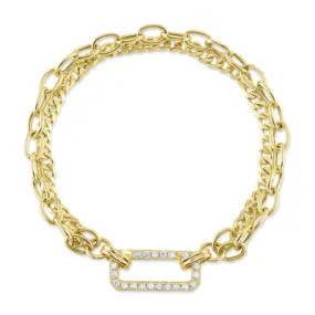 14K Yellow Gold 0.41ctw Diamond Double Strand Link Bracelet by Shy Creation