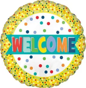 18" Welcome Lots Of Dots Mylar Balloon #383