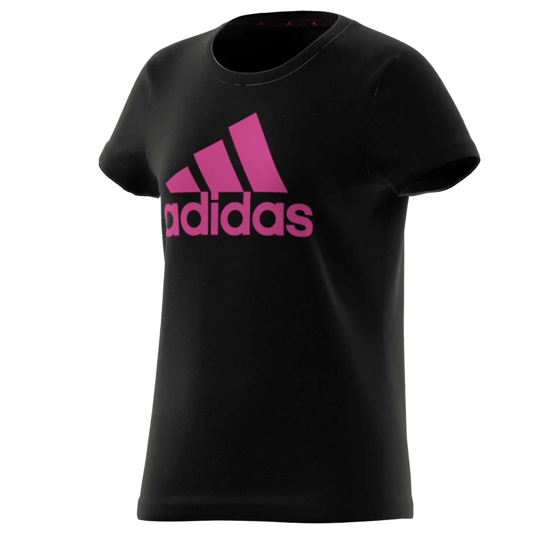 Adidas Essentials Big Logo Cotton Tee -  Black/Semi Lucid Fuchsia