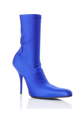 BALENCIAGA Womens Blue Stretch Comfort Round Toe Stiletto Booties