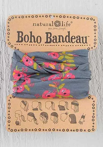 Boho Bandeau - Charcoal Blooms