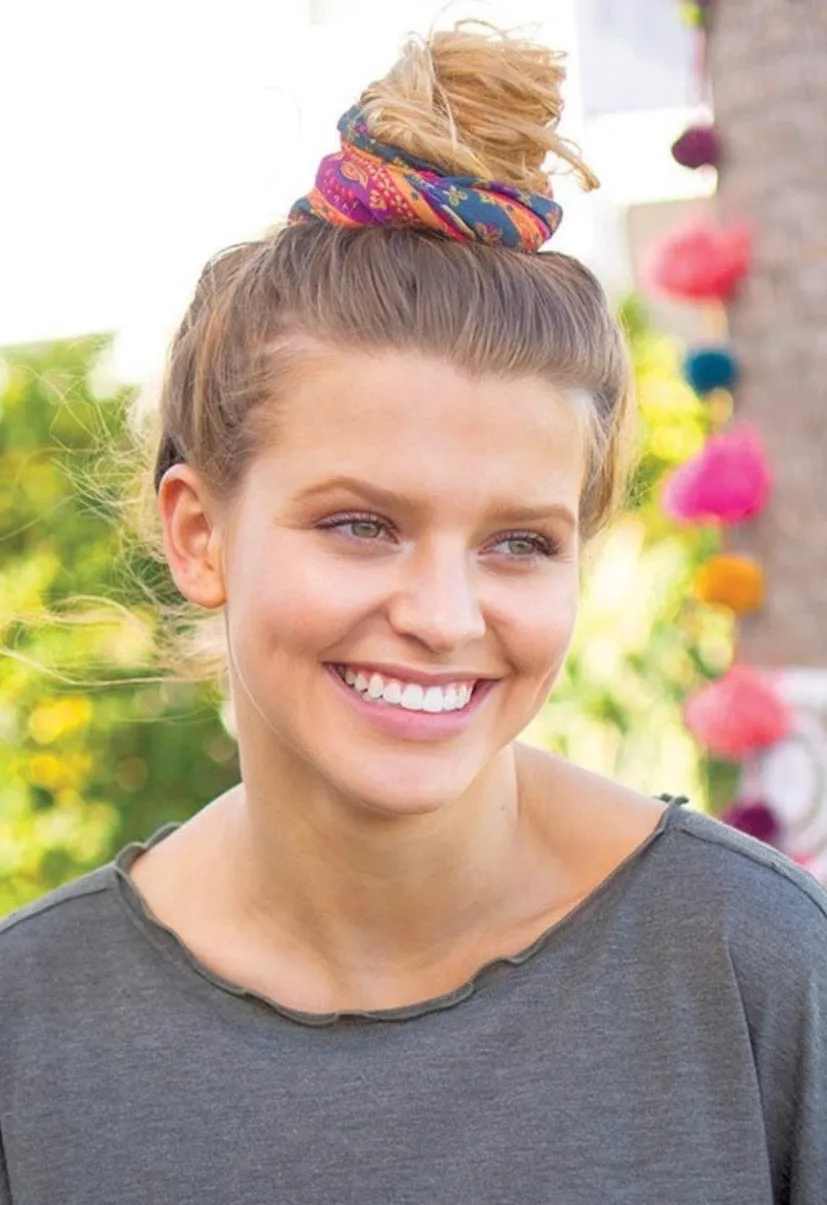 Boho Bandeau - Navy Red Floral