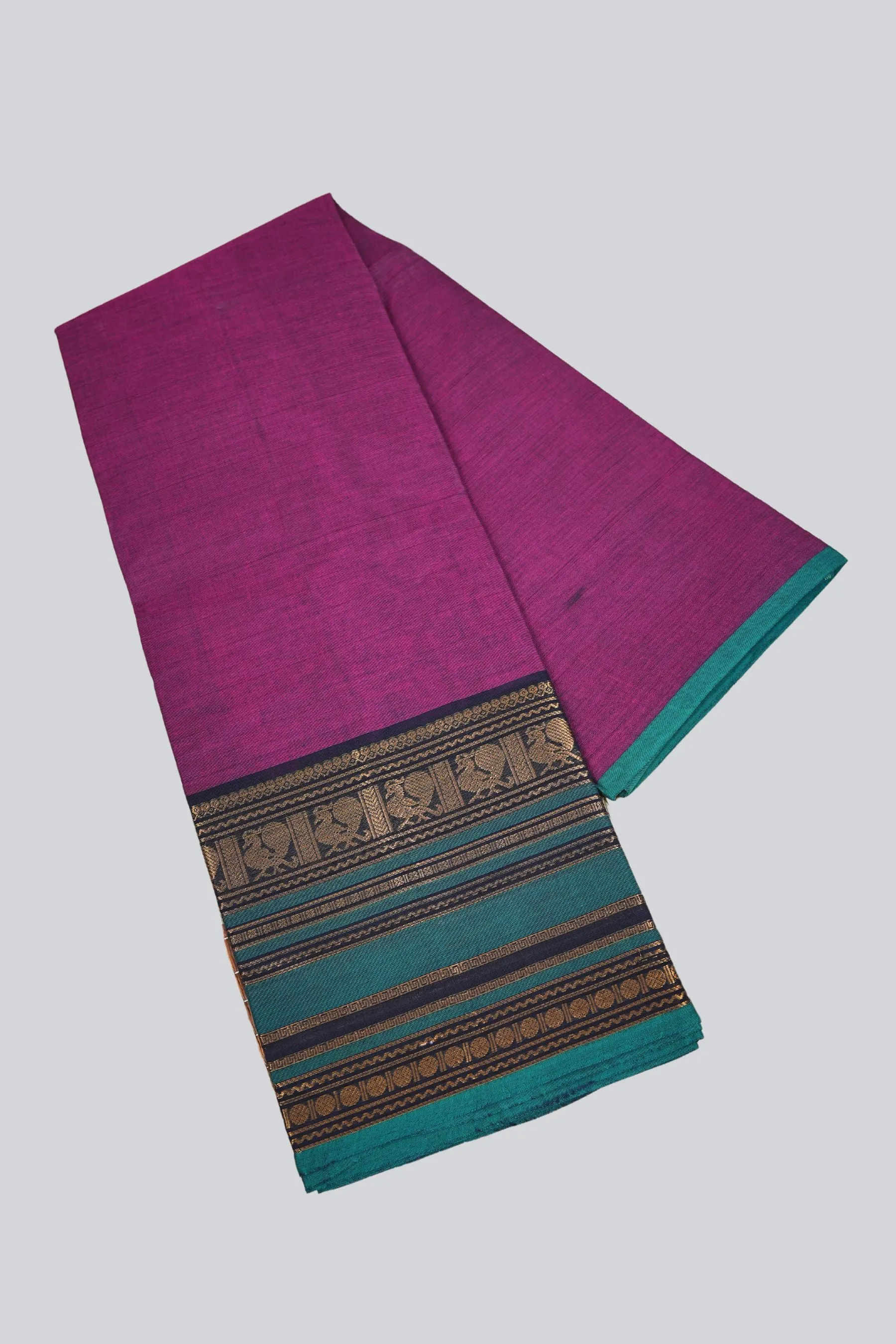 Classic 80-Count Chettinad Cotton Saree with Stylish Border