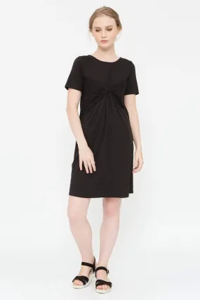 Clea Nursing Short Sleeve Nursing Dress Black