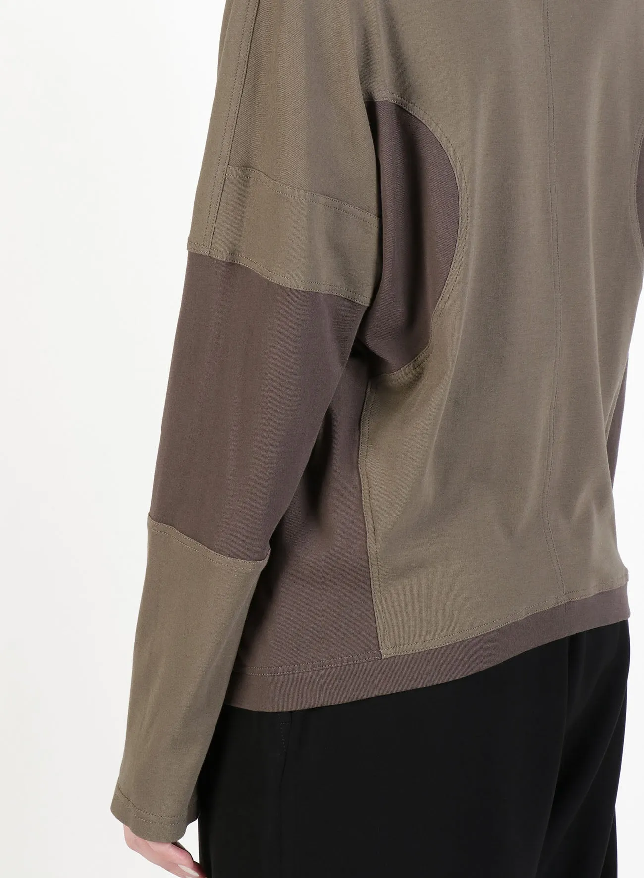 Cotton Felt Combination Panel T-Shirt