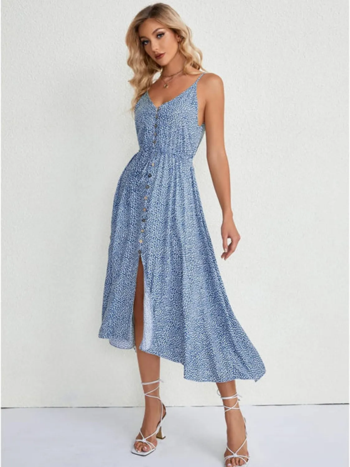 Elegant Printed Summer Midi Dress