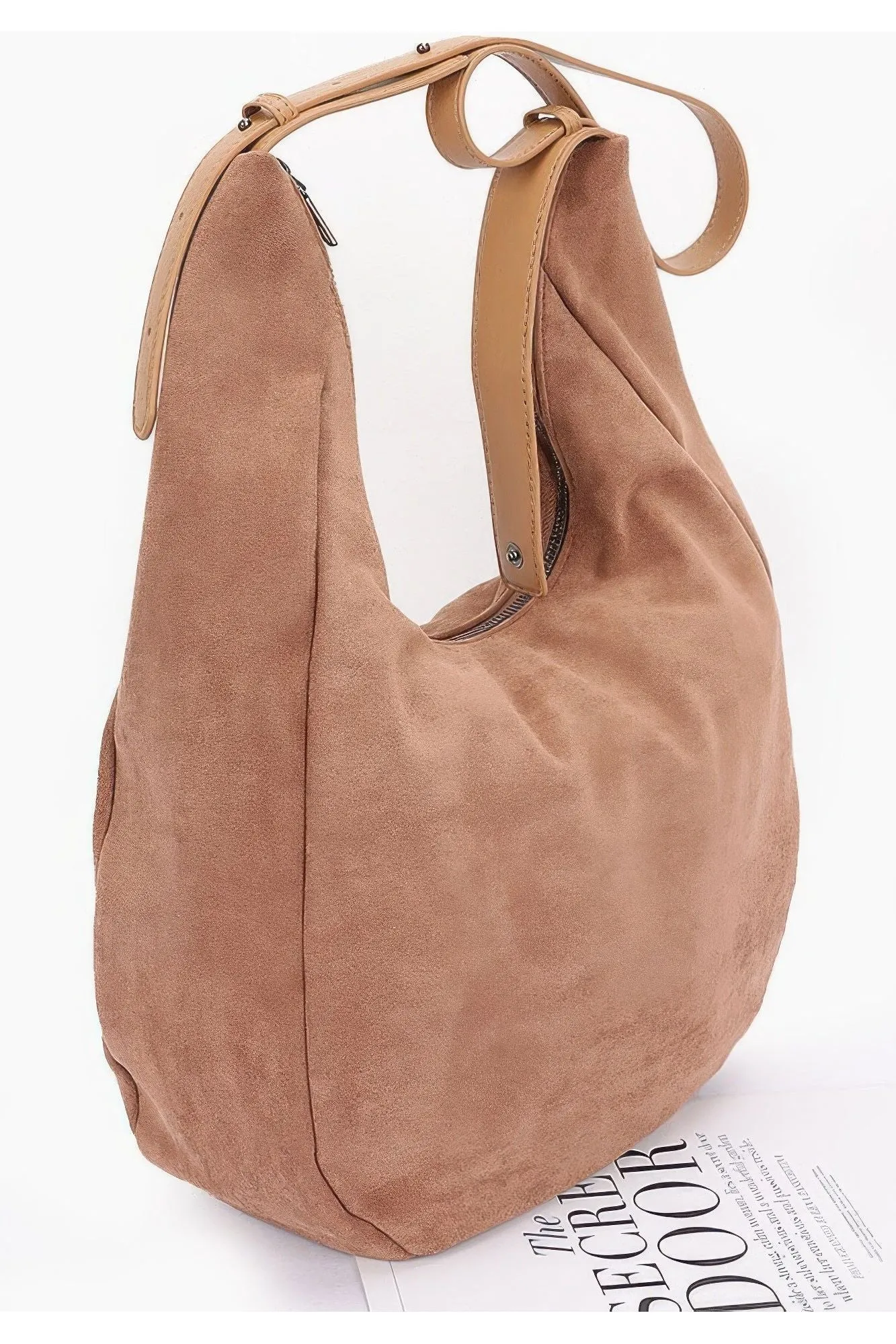 Faux Suede Bindle Bag