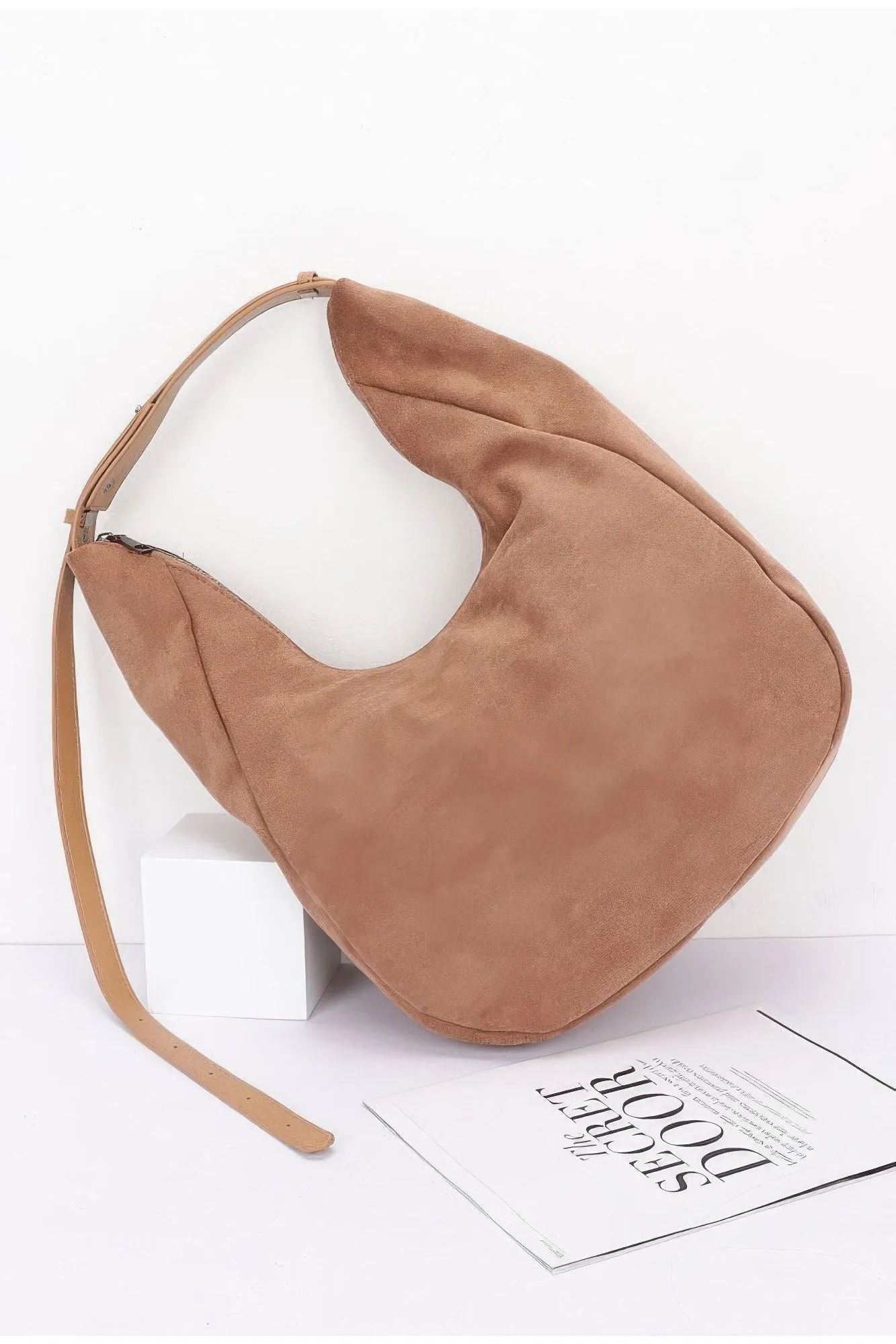 Faux Suede Bindle Bag