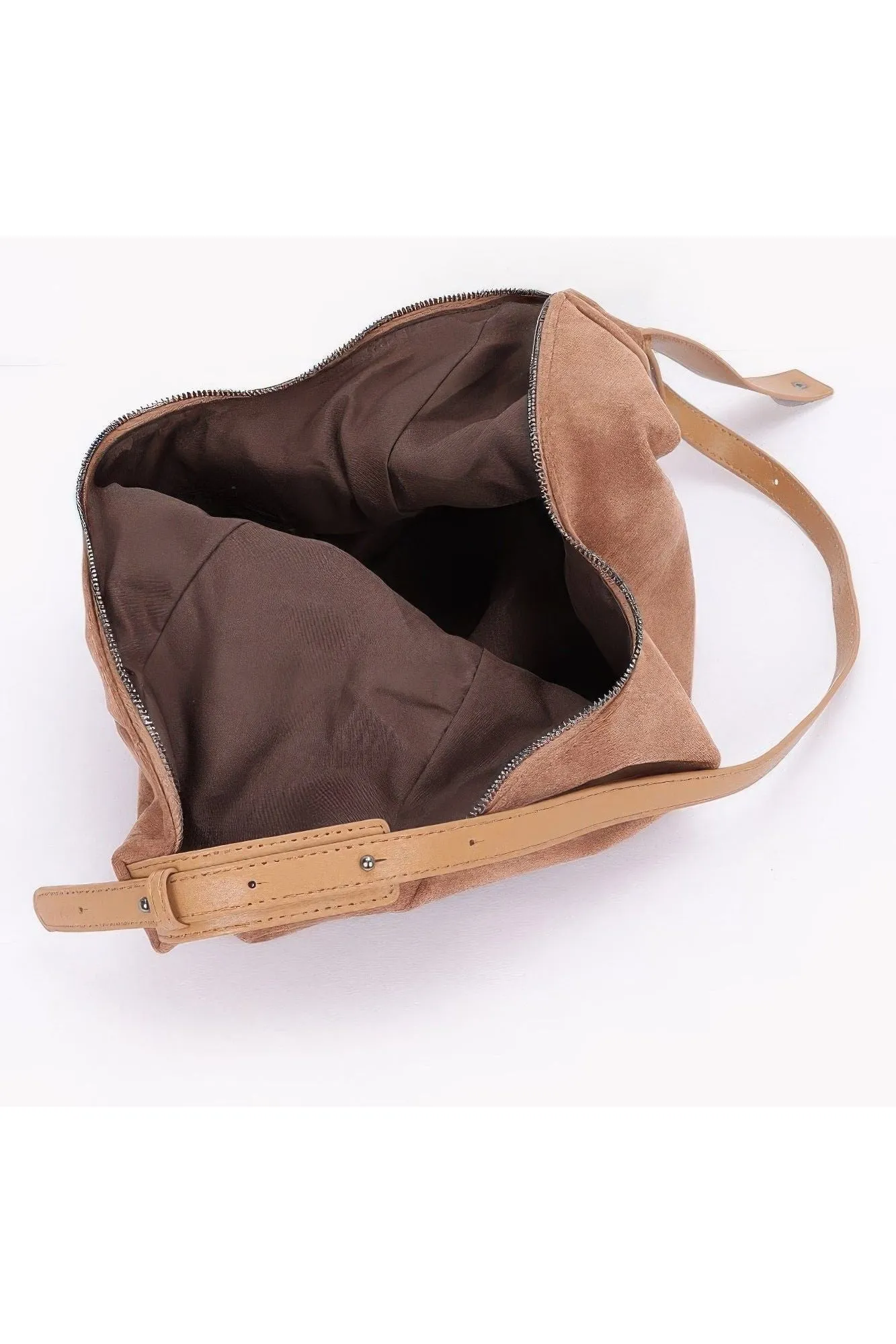 Faux Suede Bindle Bag