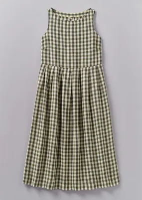 Gingham Linen Dress | Garden Green