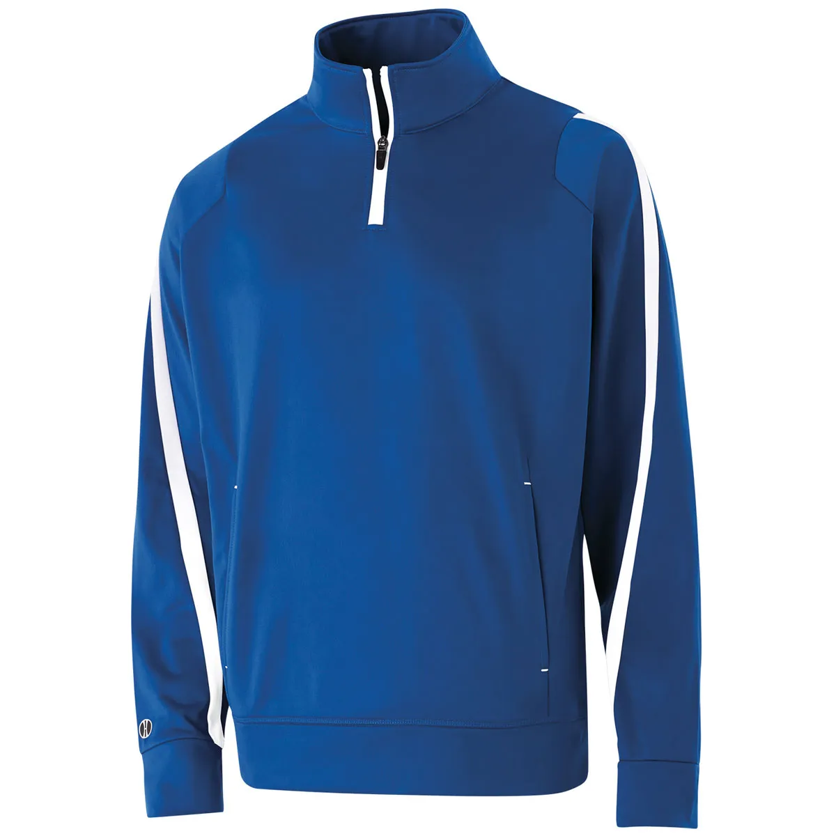 Holloway Youth Royal/White Quarter Zip Determination Pullover