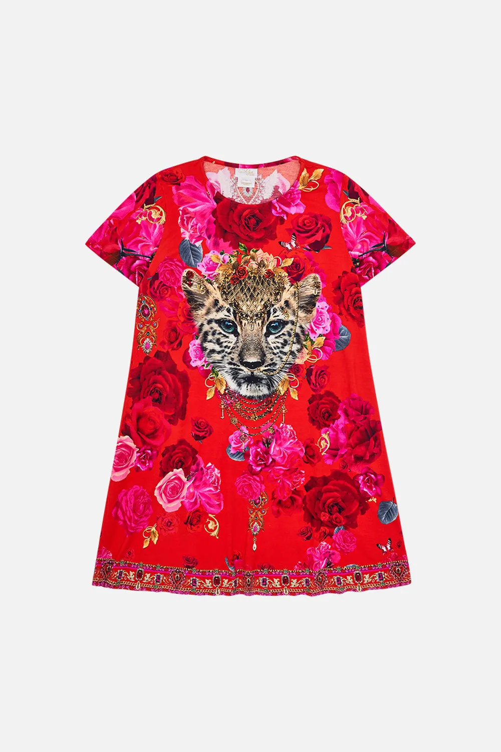 KIDS T-SHIRT DRESS WITH FLARE HEM 12-14 ITALIAN ROSA