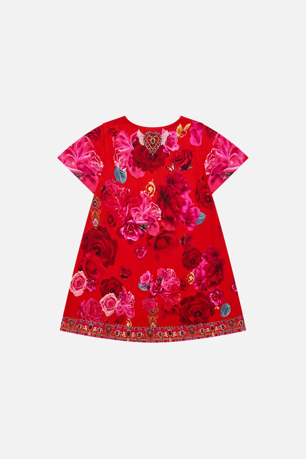 KIDS T-SHIRT DRESS WITH FLARE HEM 4-10 ITALIAN ROSA