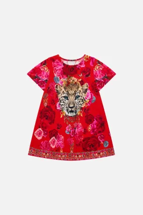 KIDS T-SHIRT DRESS WITH FLARE HEM 4-10 ITALIAN ROSA