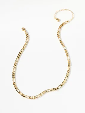 LA Radiant 18K Gold Plated Figaro Chain Link Necklace - Brands We Love