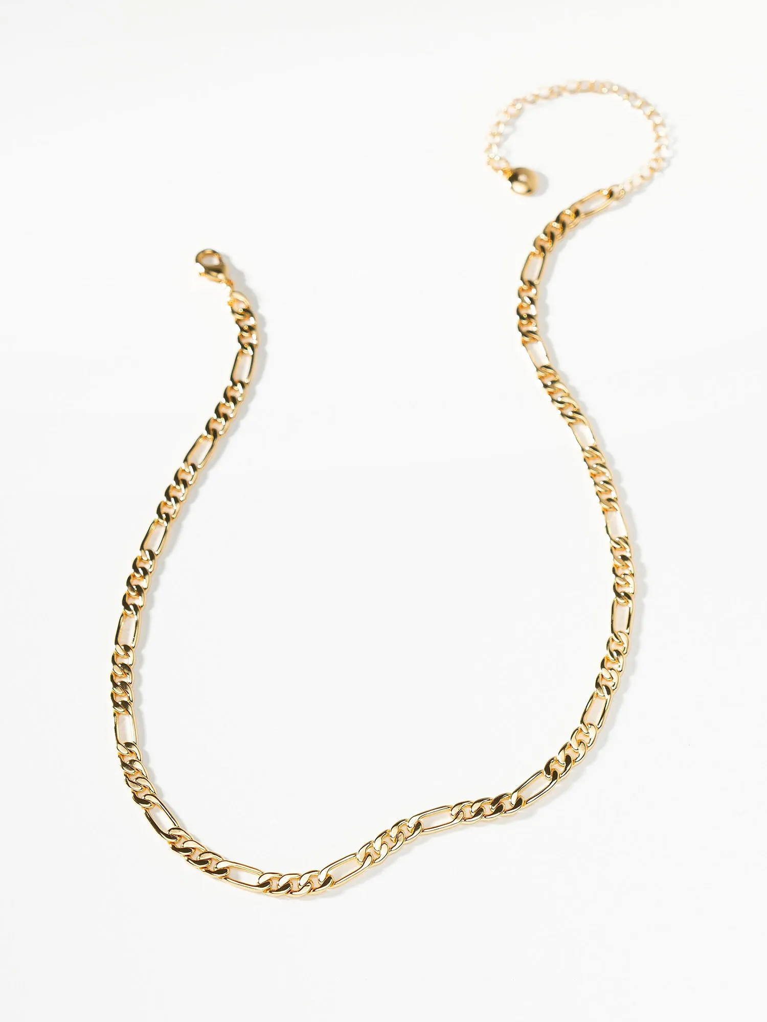 LA Radiant 18K Gold Plated Figaro Chain Link Necklace - Brands We Love