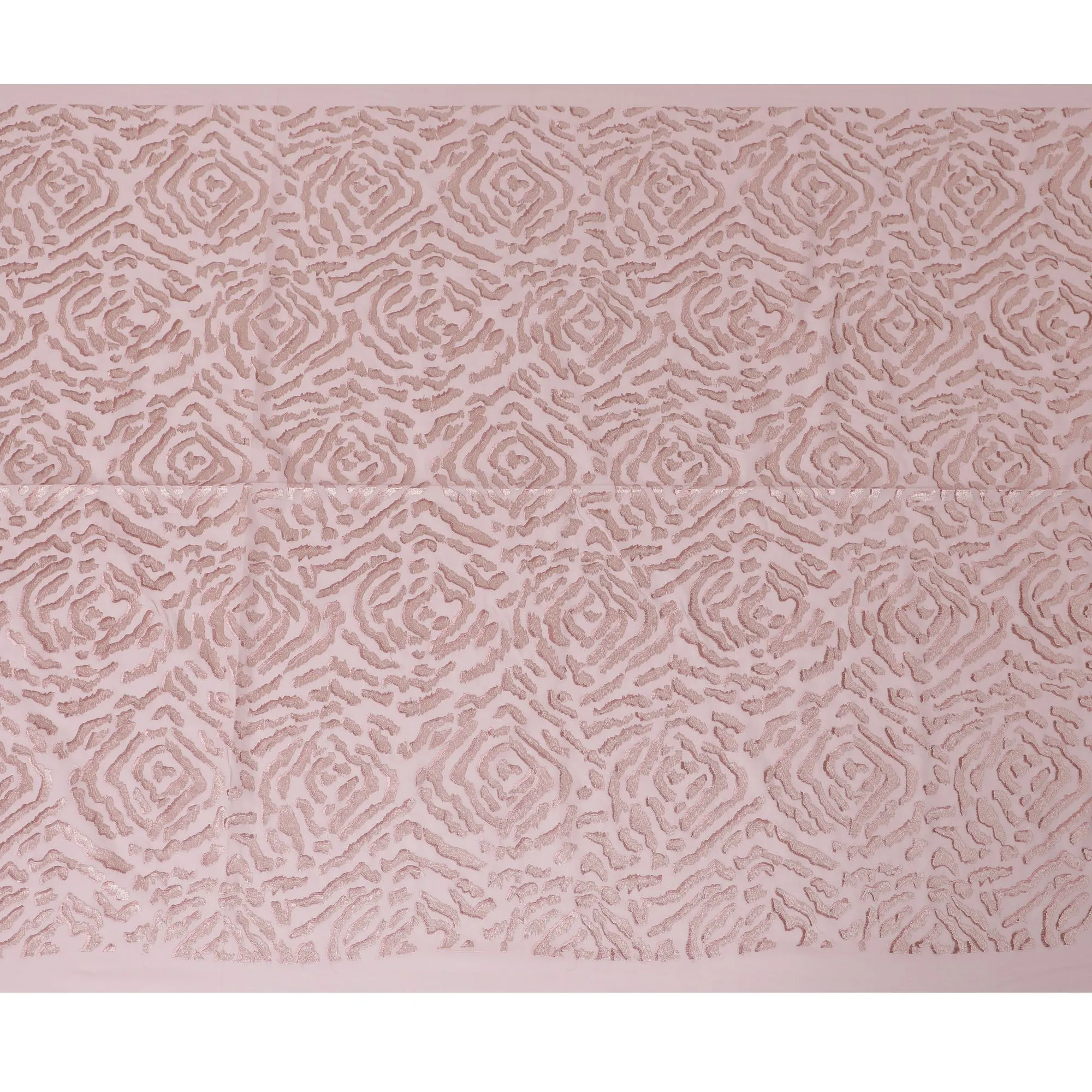 Light pink Premium pure cotton voile fabric with same tone embroidery in abstract design-D16979