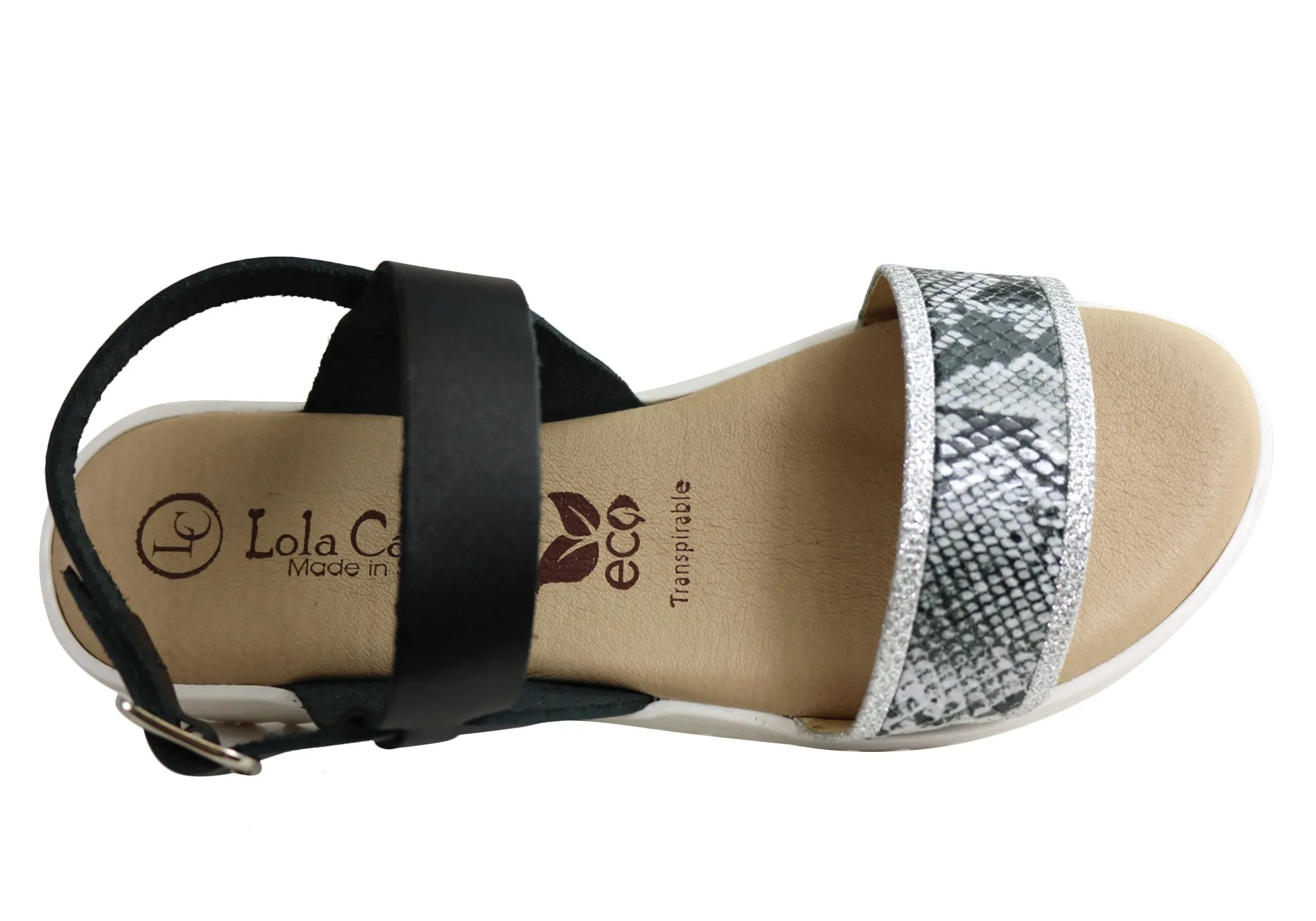 Lola Canales Bridgette Womens Comfort Leather Sandals Made In Spain