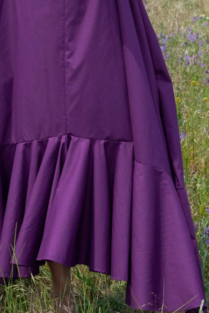 Long Purple Cotton Summer Dress DIVA