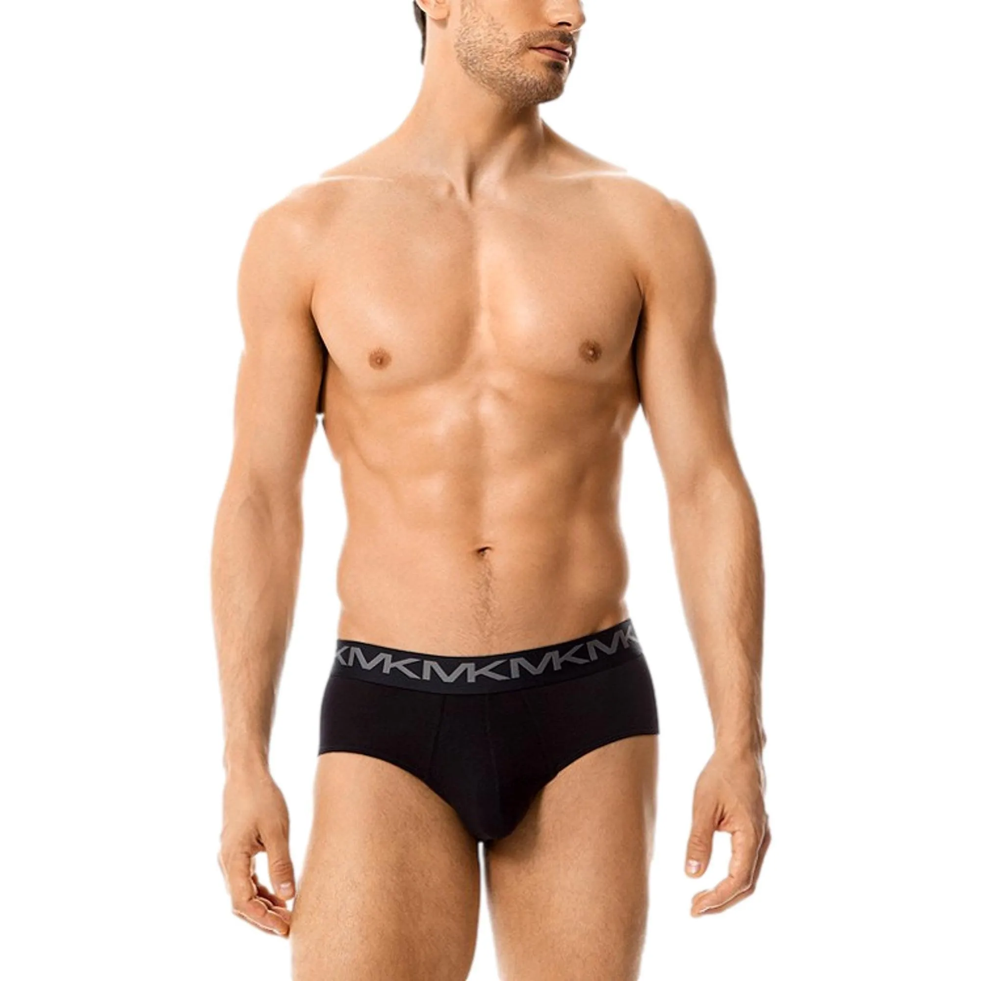 Michael Kors Stretch Factor Cotton Low Rise Brief 3 Pack - Black