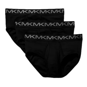 Michael Kors Stretch Factor Cotton Low Rise Brief 3 Pack - Black