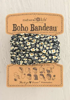 Natural Life Bandeau Boho  Full Black and Cream Floral