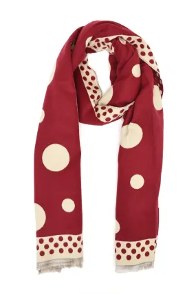 POLKA HARMONY SCARF-MAROON