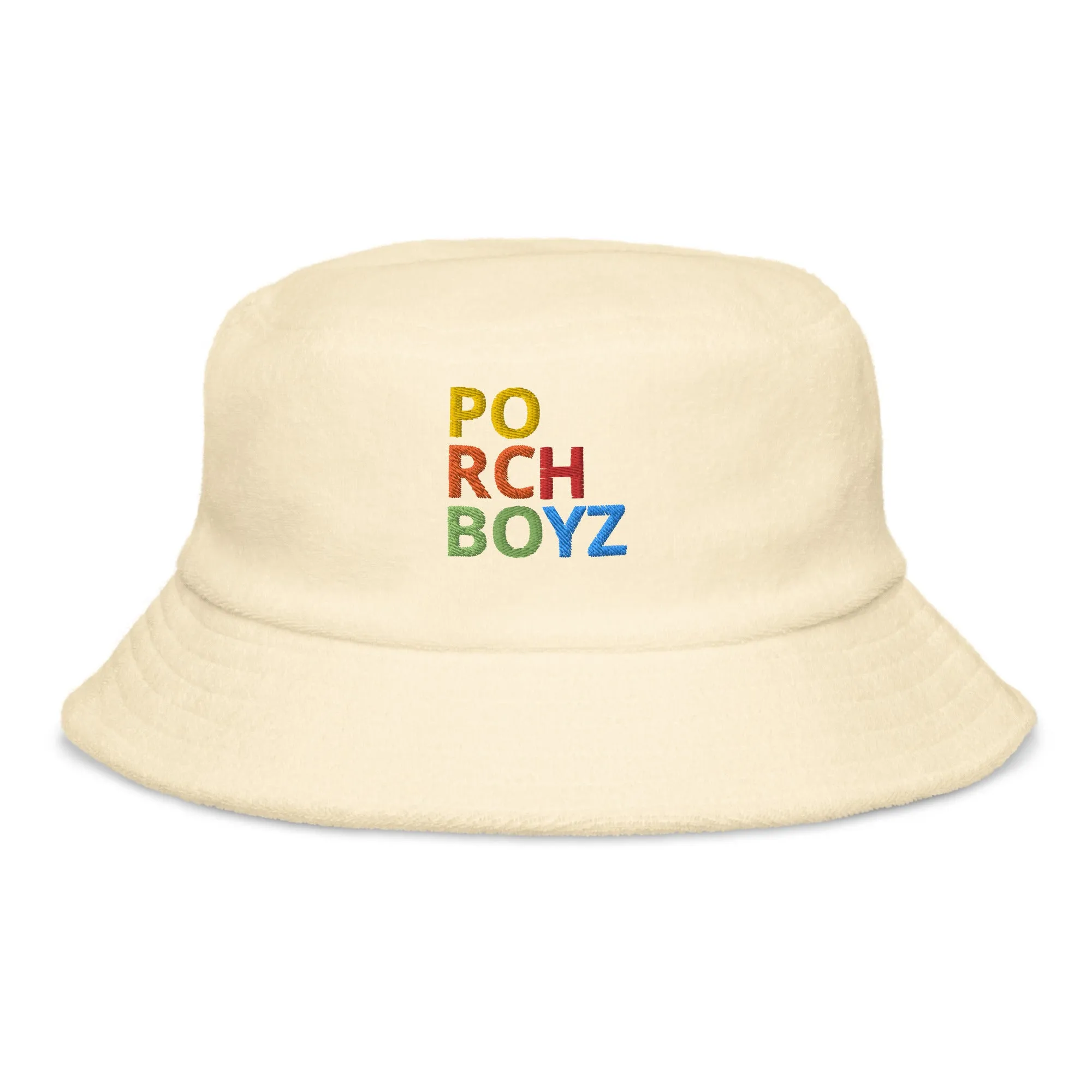 PORCHBOYZ MULTI COLOR LOGO Terry cloth bucket hat