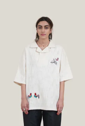 Rooster Hand Embroidered Shirt