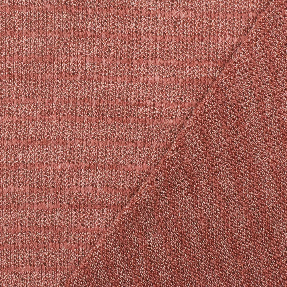 Rose Pink-White Slub Texture Stretch Poly Jersey Knit Fabric