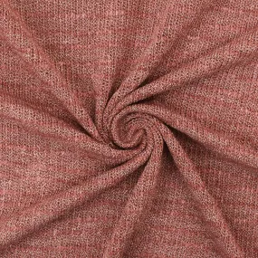 Rose Pink-White Slub Texture Stretch Poly Jersey Knit Fabric