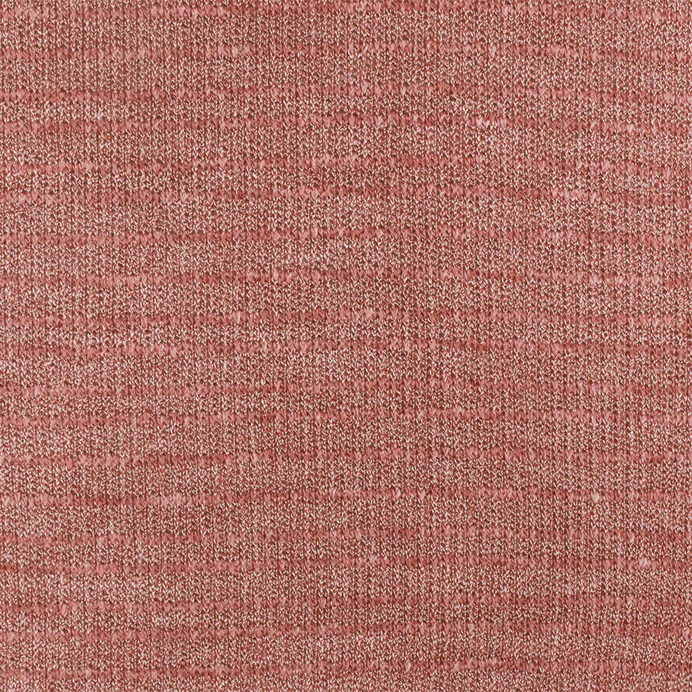 Rose Pink-White Slub Texture Stretch Poly Jersey Knit Fabric