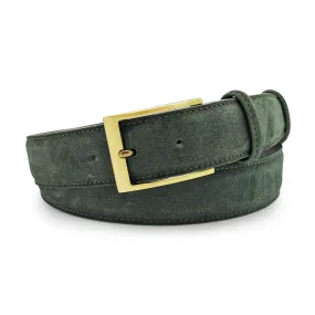 Seaweed Green Suede Slice Prong Belt