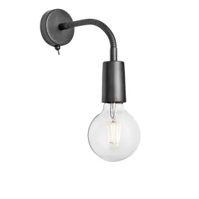 Sleek Edison Adjustable Wall Light - Pewter