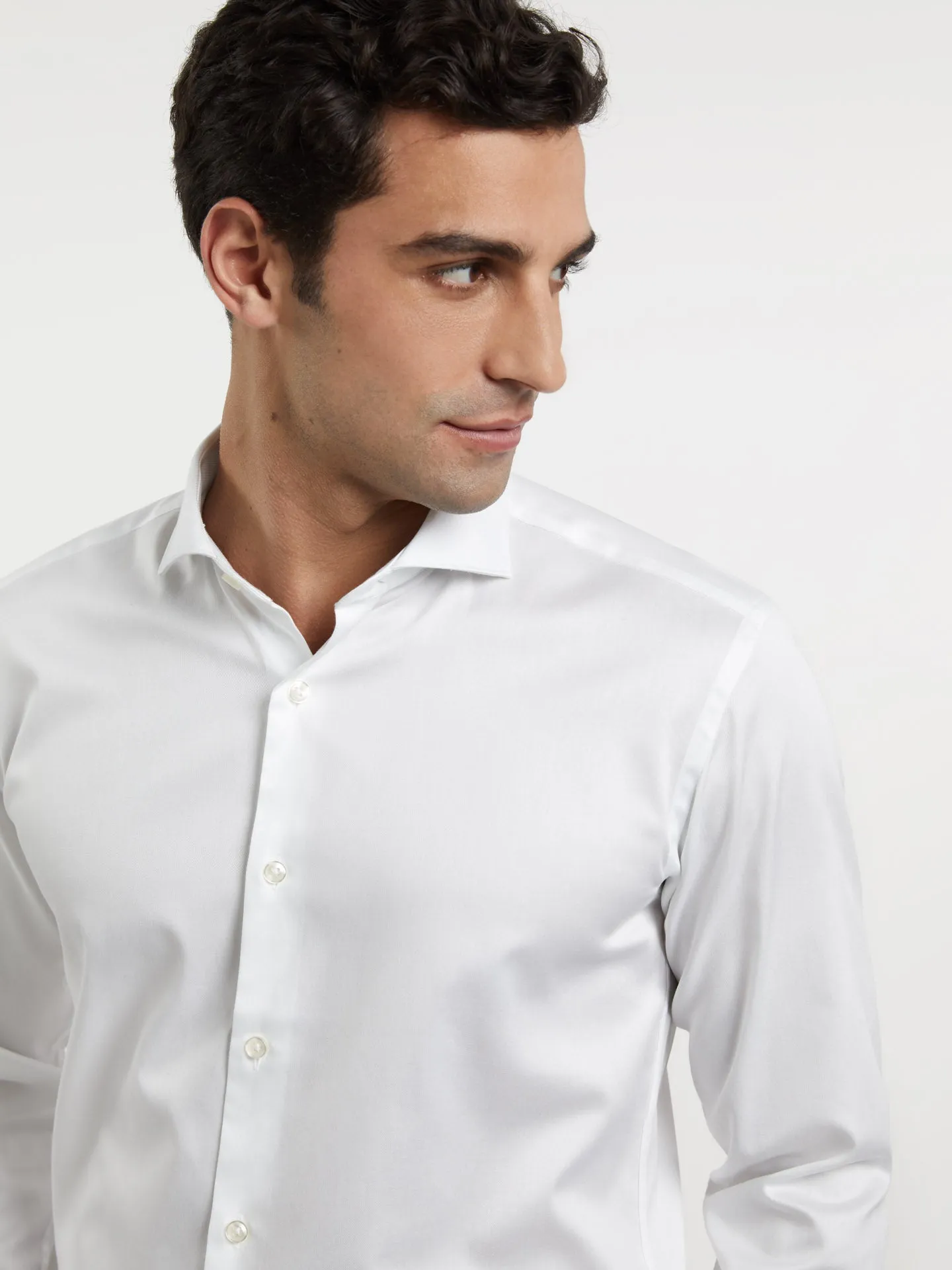 Slim fit business plain twill formal shirt