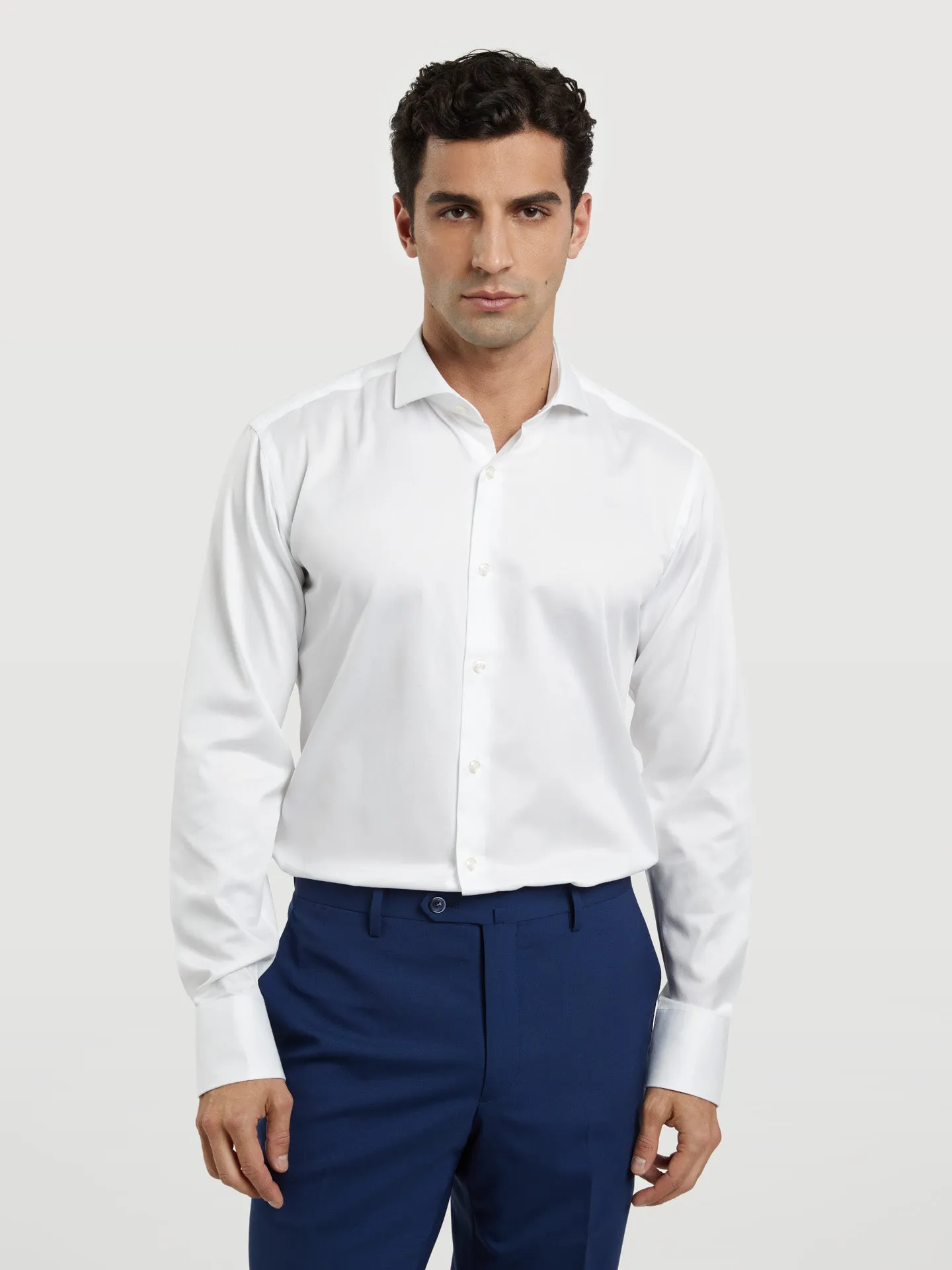 Slim fit business plain twill formal shirt