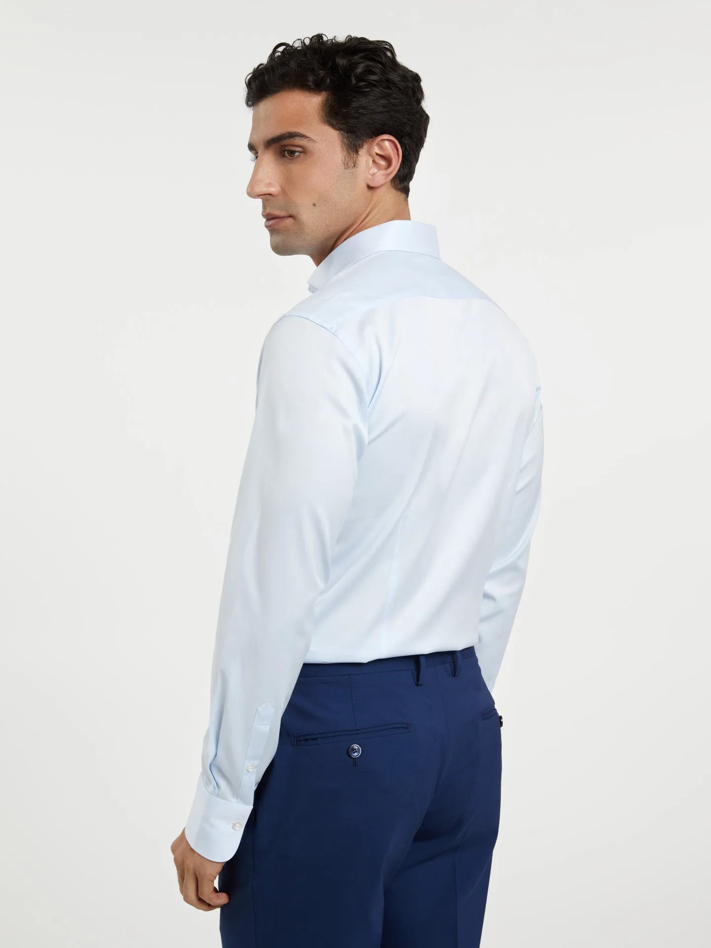 Slim fit business plain twill formal shirt