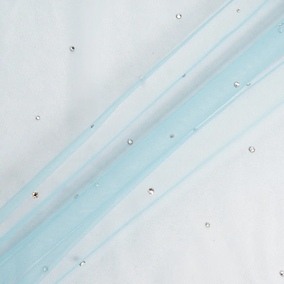 Swarovski Stones Rich Baby Blue Stretch Tulle