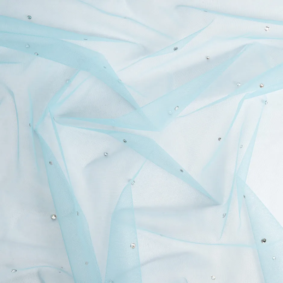 Swarovski Stones Rich Baby Blue Stretch Tulle