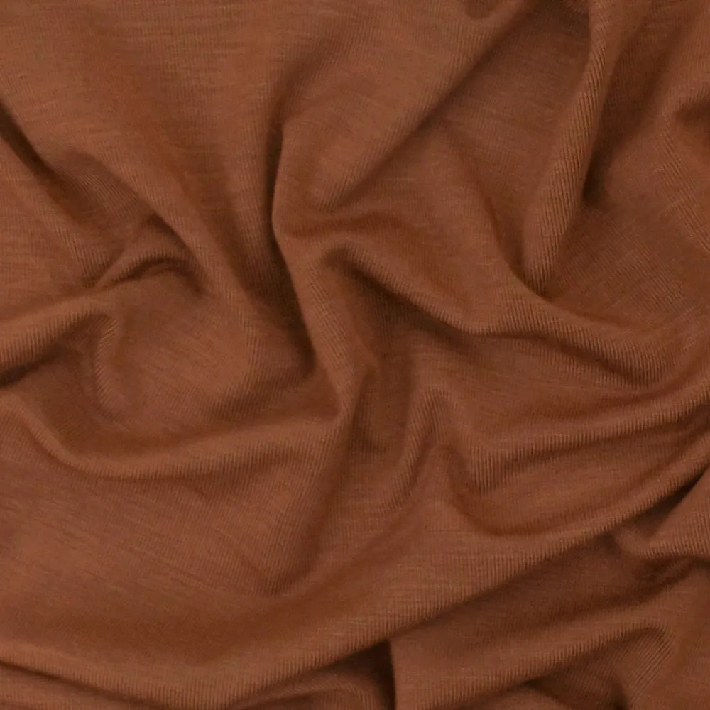 Sweet Brown Solid Stretch Rayon Jersey Knit Fabric