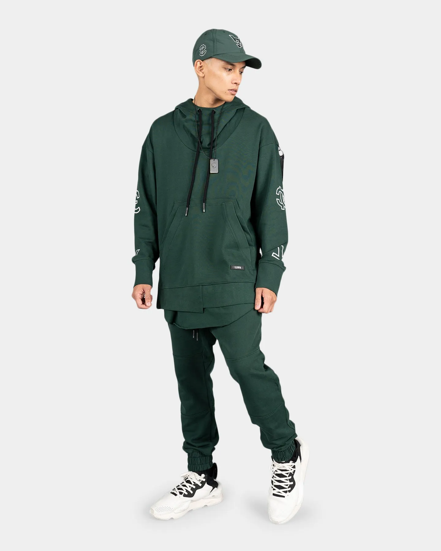 The Anti Order Anti Money Hoodie Forest Green/White