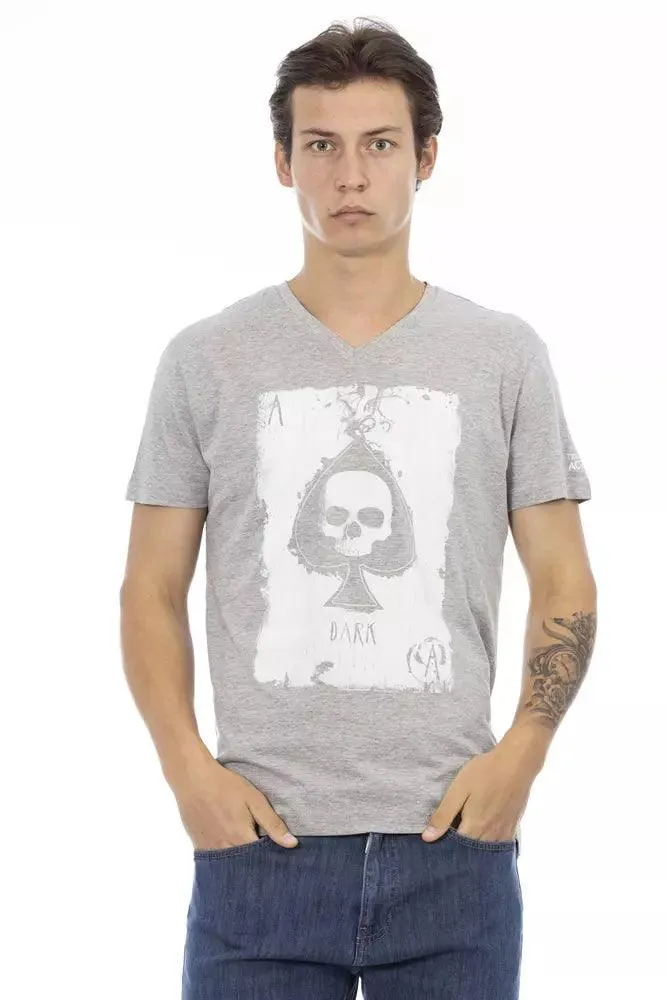 Trussardi Action "Gray Cotton Men T-Shirt"