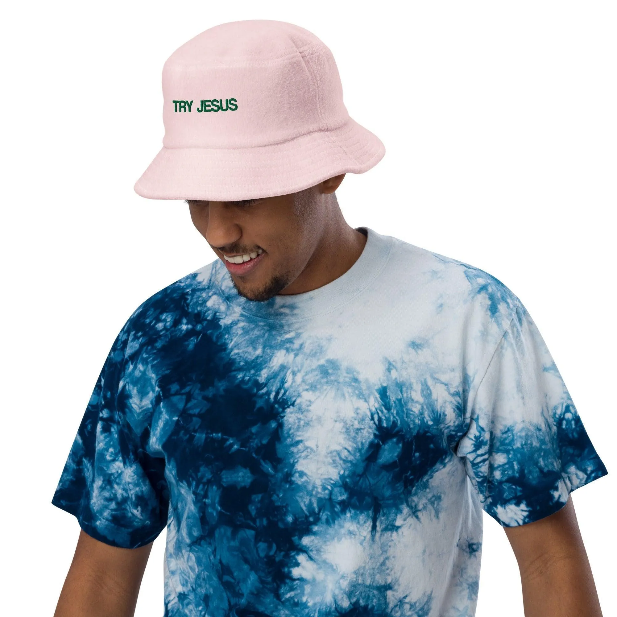 Try Jesus Terry Cloth Bucket Hat