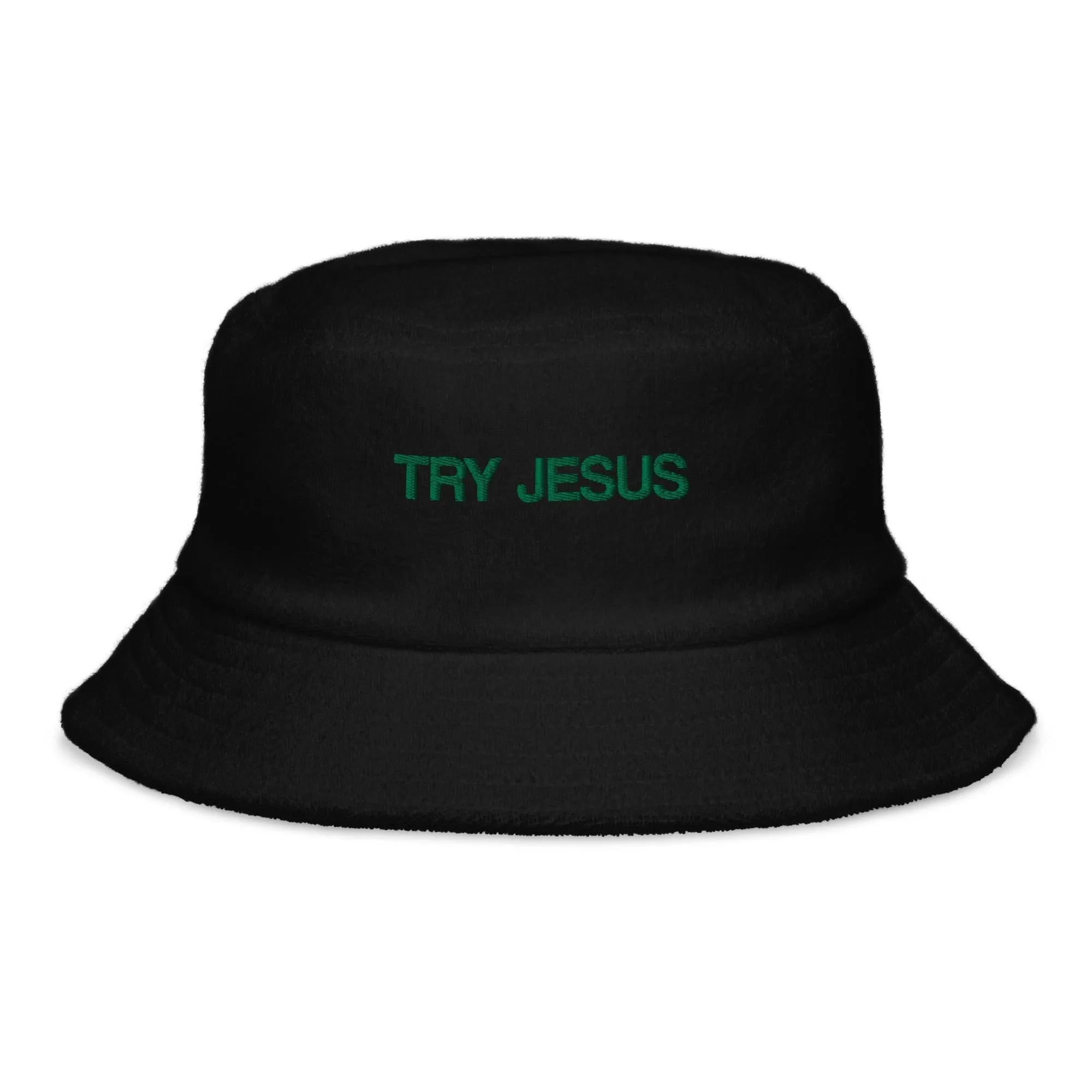 Try Jesus Terry Cloth Bucket Hat